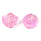 Transparent ABS Plastic Cabochons, AB Color Plated, Rose, Pearl Pink, 18x17x6.5mm