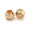 Rack Plated Round Brass Beads, Long-Lasting Plated, Cadmium Free & Lead Free, Faceted, Real 14K Gold Plated, 4.5mm, Hole: 2mm
