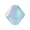 Preciosa® Crystal Beads, Czech Crystal, Bicone(451 69 302 Rondelle), 60000 20019 Aquamarine AB Matt, 4mm, Hole: 0.8mm