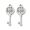 Non-Tarnish 201 Stainless Steel Pendants, Laser Cut, Key Charm, Stainless Steel Color, 20.5x8x1mm, Hole: 1.4mm