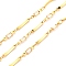 Brass Rectangle Link Chains, with Clear Glass Chains, Unwelded, with Spool, Real 18K Gold Plated, 11.5x1.7x0.67mm, 9.8x2.7x1.3mm, about 16.40 Feet(5m)/Roll