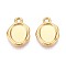 304 Stainless Steel Pendant Cabochon Settings, Ion Plating(IP), Nuggets, Real 18K Gold Plated, Tray: 10x8mm, 17x12x2mm, Hole: 1.8mm