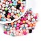 Drawbench Glass Beads, Baking Painted, Round, Mixed Color, 6~6.5mm, Hole: 1.2~1.6mm, about 3415pcs/1000g.