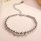 304 Stainless Steel Beaded Bracelets for Women, Round, Stainless Steel Color, 6-7/8 inch(17.6cm)