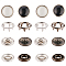 40 Sets 2 Colors Brass Snap Buttons, with Resin, Garment Buttons, for Costume Jacket Coat Accessories, Mixed Color, 9~10x2~5mm, 20 sets/color
