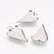 Tarnish Resistant 201 Stainless Steel Pendant Cabochon Settings, Plain Edge Bezel Cups, Heart, Stainless Steel Color, Tray: 15x9.5mm, 18x11x1mm, Hole: 1.6mm
