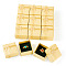 Cardboard Rins Boxes, with Sponge Inside, Square with Bowknot, Gold, 5x5x3.2cm