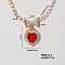 Colorful Sparkling Heart-shaped Necklace with Exquisite Fashionable Style, 15.75 inch(400mm)
