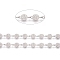 Textured Brass Handmade Link Chains, with Spool, Long-Lasting Plated, Unwelded, Round, Platinum, 10.5x6x0.2mm, about 32.8 Feet(10m)/roll