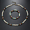 Bohemian Style Coconut Shell with Synthetic Turquoise Rondelle Beaded Necklaces & Bracelets Sets, Old Lace, 400~500mm