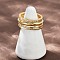 Brass Micro Pave Cubic Zirconia Plain Band Finger Rings for Women, Real 18K Gold Plated, 9mm, US Size 8 1/2(18.5mm)