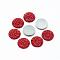 Resin Cabochons, Bottom Silver Plated, Half Round/Dome, Red, 18x3.5mm