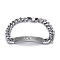 Tarnish Resistant Religion 304 Stainless Steel Cuban Link Chain Bracelets, with Lobster Claw Clasps, Cross, Stainless Steel Color, 8-1/2 inch(21.5cm)