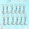 Tibetan Style Alloy Keychain, with Gemstone and Iron Split Key Rings, Antique Silver & Platinum, 98mm, 12pcs/set