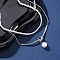 304 Stainless Steel Double Layered Necklaces, Imitation Pearl Round Pendant Necklaces, White, Stainless Steel Color, 15.75 inch(40cm)