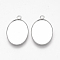 Tarnish Resistant 201 Stainless Steel Pendant Cabochon Settings, Plain Edge Bezel Cups, Oval, Stainless Steel Color, Tray: 25x18mm, 29x18.5x1.5mm, Hole: 2.5mm