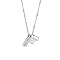 1pc Brass Chain with Alloy Letter Pendants Necklaces, Lead Free & Nickel Free & Cadmium Free, Platinum, Letter F, 17.99~18.23 inch(45.7~46.3cm), pendants: 20~22.5x13~23mm