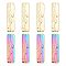 12Pcs 3 Colors 304 Stainless Steel Pendants, Rectangle with Mountain, Mixed Color, 10x40x1.5mm, Hole: 1.2mm, 4pcs/color