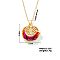 Vintage Sparkling Rhinestone Saint Pendant Necklaces, Brass Cable Chain Necklaces for Women, Golden, 15.75 inch(400mm)