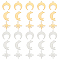 DICOSMETIC 60Pcs 3 Styles Moon and Star Charms 2 Colors Stainless Steel and Gold Color Crescent Moon/Eight Pointed Star/Moon with Star Pendant for for DIY Jewelry Making, Hole: 1.2mm