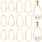 16Pcs 2 Style Brass Linking Rings, Lead Free & Cadmium Free & Nickel Free, Wavy Oval, Real 18K Gold Plated, 28~39x16.5~23x1mm, 8pcs/style