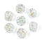 Handmade Foil Lampwork Beads, Cuboid, Faceted, Light Cyan, 12~13x10.2~11x10.2~11mm, Hole: 1.2~1.5mm, about 40pcs/strand, 19.29~19.69''(49~50cm)
