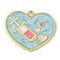 Medical Theme Alloy Enamel Pendants, Golden, Heart Charm, Syringe, 21.5x25x1.5mm, Hole: 1.5mm