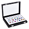 Rectangle PU Leather Loose Diamond Presentation Boxes with Sponge Inside, Glass Visible Window Small Jewelry Storage Case, Black, 18x13.7x3.2cm