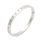 304 Stainless Steel Bangle with Rhinestone, Heart, Stainless Steel Color, Inner Diameter: 2-1/8x1-3/4 inch(5.3x4.45cm)
