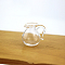 Glass Miniature Teapot Ornaments, Micro Landscape Garden Dollhouse Accessories, Pretending Prop Decorations, with Handle, Clear, 23x20mm