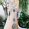 Natural Apatite Butterfly Hanging Suncatcher Pendant Decoration, Sun Star Crystal Ball Prism Pendants, 230mm