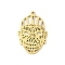 304 Stainless Steel Pendants, Mask Charms, Laser Cut, Golden, 27.5x18.5x1.5mm, Hole: 1.5mm