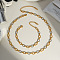 Stainless Steel Oval Link Chain Bracelets & Necklaces Sets for Women, Golden & Stainless Steel Color