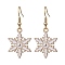 Alloy Enamel Snowflake Dangle Earrings, 304 Stainless Steel Jewelry for Girl Women, White, 41.5x18.5mm