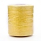 Waxed Polyester Cord for Jewelry Making, Flat, Yellow, 0.7mm, about 743.65 yards(680m)/roll