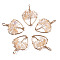 Natural Citrine Pendants, Light Gold Tone Brass Wire Wrapped, Tree, Heart, 37~38x26x6mm, Hole: 5mm