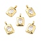 Brass Micro Pave Cubic Zirconia Pendants, Real 18K Gold Plated, Long-Lasting Plated, Lead Free & Cadmium Free & Nickel Free, Rectangle, Clear, 25x14x5mm, Hole: 5x3mm