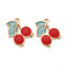 Rack Plating Alloy Pendants, Cadmium Free & Lead Free, Cherry, Crimson, 22x15.5x2mm, Hole: 1.6mm