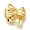 Rack Plating Brass Charms, Cadmium Free & Lead Free, Long-Lasting Plated, Bowknot, with Jump Ring, Real 18K Gold Plated, 10.5x12x4mm, Hole: 3mm