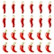 12Pcs 2 Styles Alloy Enamel Pendants, Peper Charm:, Red, 17.5~21x6~11x3~6mm, Hole: 1.6~2mm