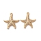 Brass Micro Pave Cubic Zirconia Pendants, Cadmium Free & Nickel Free & Lead Free, Starfish, Real 18K Gold Plated, 19.5x18x2.5mm, Hole: 1.2mm