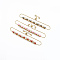 Adjustable Brass Inlaid Cubic Zirconia Slider Bracelets, with Enamel, with Box Chains, Cadmium Free & Nickel Free & Lead Free, Real 16K Gold Plated, Flat Round with Evil Eye, Mixed Color, 11-1/8 inch(28.2cm)