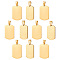 304 Stainless Steel Pendants, Stamping Blank Tag, Rectangle, Golden, 35x23x1.5mm, Hole: 10x4.5mm, 10pcs/box