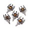 Natural Tiger Eye Pendants, Sword Charms, with Rack Plating Antique Silver Tone Alloy Findings, Cadmium Free & Lead Free, Faceted, 48x29x6.5mm, Hole: 6x3.5mm
