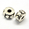 Alloy European Style Clasps, Column with Heart, Antique Silver, 11x6mm, Hole: 3mm