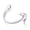 Non-Tarnish 304 Stainless Steel Anchor Hook Clasps, For Leather Cord Bracelets Making, Stainless Steel Color, 58x40x30mm, Hole: 5x8mm