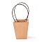 Trapezoid Kraft Paper Gift Bags with Plastic Haddles, BurlyWood, 39.4x17x1.9cm