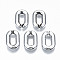 CCB Plastic Linkings Rings, Quick Link Connectors, For Jewelry Cable Chains Making, Oval, Platinum, 14x9.5x3mm, Inner Diameter: 8x3mm