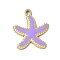 304 Stainless Steel Enamel Charms, Golden, Starfish, 11.5x10x1mm, Hole: 1mm