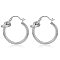 Knot Shaped Brass Hoop Earrings, Platinum, 45mm